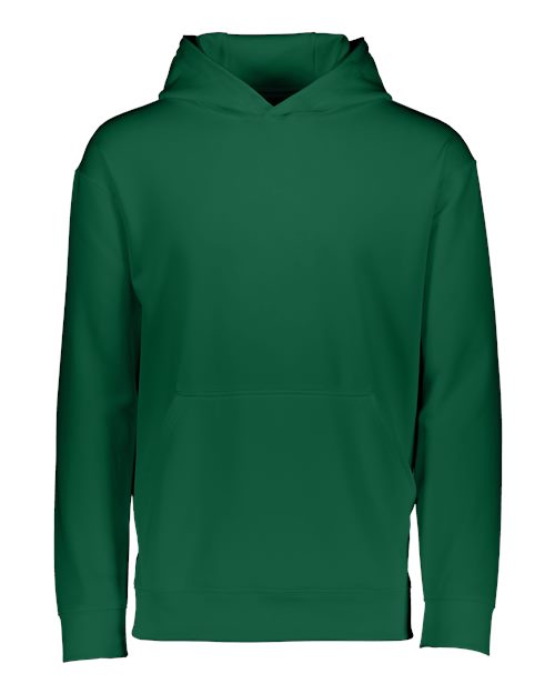 Augusta Sportswear Youth Wicking Fleece Hooded Sweatshirt - Dark Green