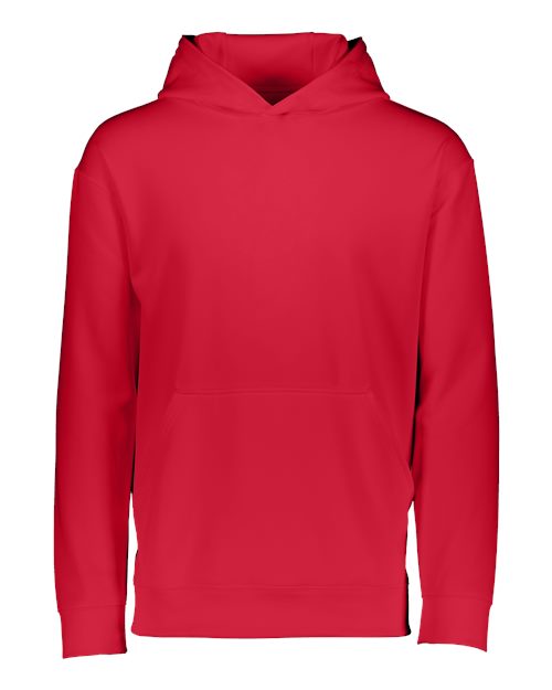 Augusta Sportswear Youth Wicking Fleece Hooded Sweatshirt - Red