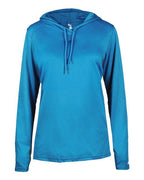 Badger Women's B-Core Hooded Long Sleeve T-Shirt (Part 1 of 2) - Electric Blue