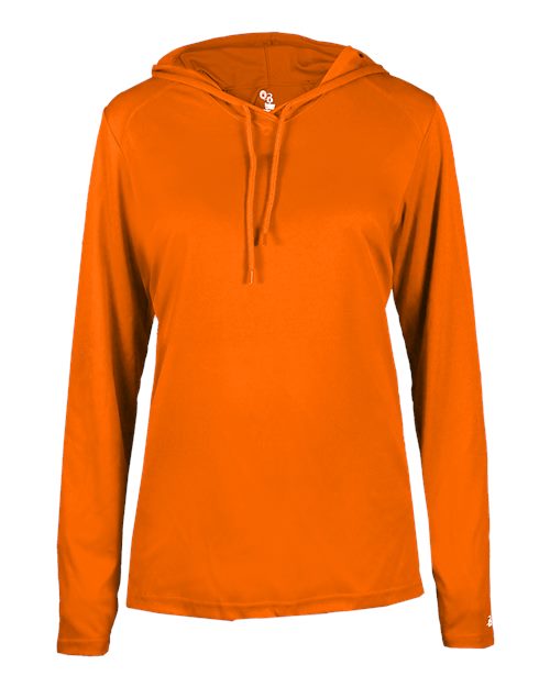 Badger Women's B-Core Hooded Long Sleeve T-Shirt (Part 1 of 2) - Burnt Orange