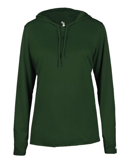 Badger Women's B-Core Hooded Long Sleeve T-Shirt (Part 1 of 2) - Forest