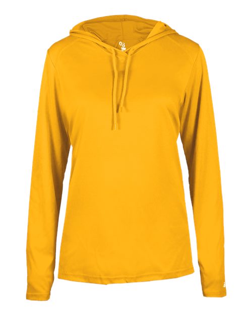 Badger Women's B-Core Hooded Long Sleeve T-Shirt (Part 1 of 2) - Gold