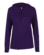 Badger Women's B-Core Hooded Long Sleeve T-Shirt (Part 1 of 2) - Purple