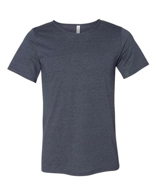 BELLA + CANVAS Unisex Raw Neck Tee - Heather Navy