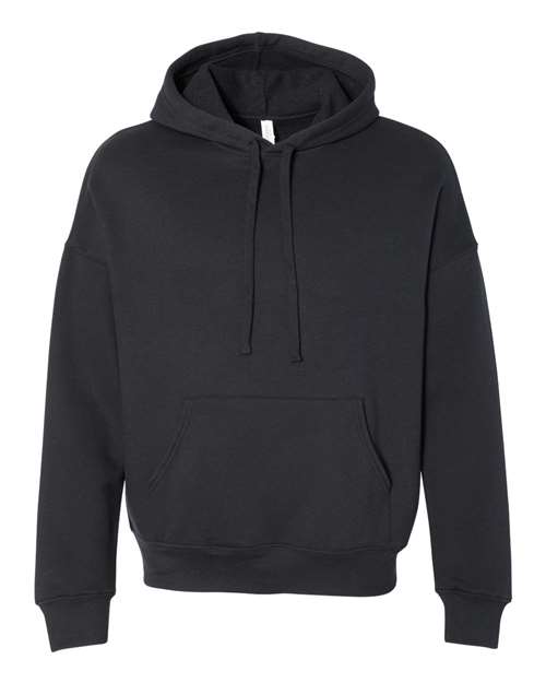 BELLA + CANVAS Unisex Sponge Fleece Drop Shoulder Hoodie Sweatshirt - Black