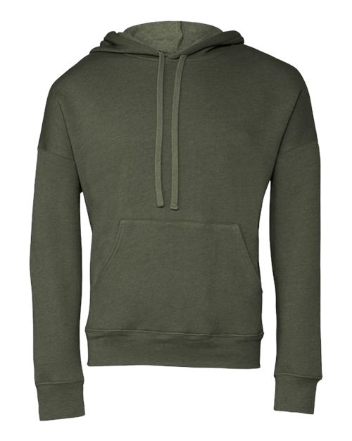 BELLA + CANVAS Unisex Sponge Fleece Drop Shoulder Hoodie Sweatshirt - Military Green