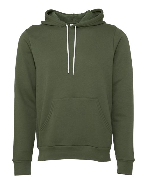 BELLA + CANVAS Unisex Sponge Fleece Hoodie Sweatshirt (Part 3 of 4) - Military Green