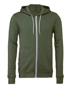BELLA + CANVAS Unisex Sponge Fleece Full-Zip Hoodie Sweatshirt (Part 2 of 3) - Military Green