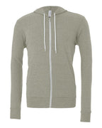 BELLA + CANVAS Unisex Sponge Fleece Full-Zip Hoodie Sweatshirt (Part 2 of 3) - Heather Stone