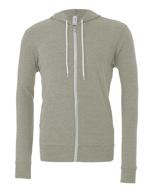 BELLA + CANVAS Unisex Sponge Fleece Full-Zip Hoodie Sweatshirt (Part 2 of 3) - Heather Stone