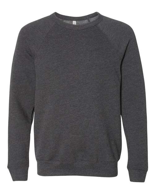 BELLA + CANVAS Unisex Sponge Fleece Raglan Crewneck Sweatshirt (Part 1 of 3) - Dark Grey Heather