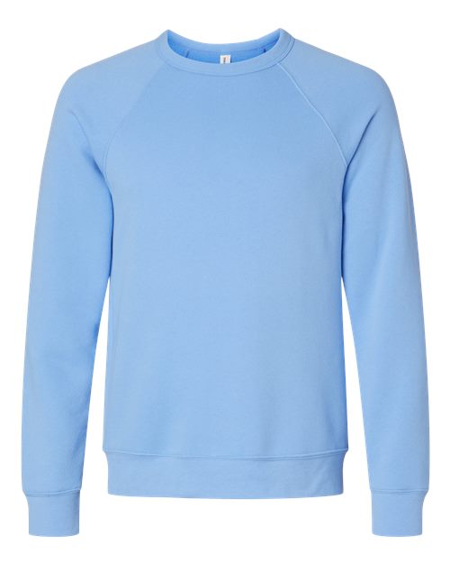 BELLA + CANVAS Unisex Sponge Fleece Raglan Crewneck Sweatshirt (Part 1 of 3) - Carolina Blue