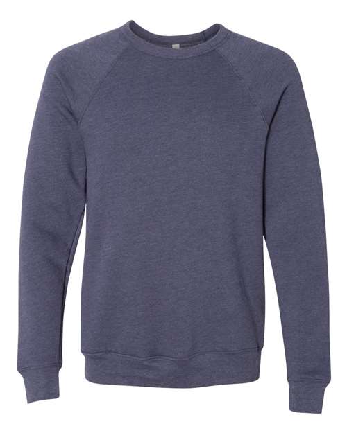 BELLA + CANVAS Unisex Sponge Fleece Raglan Crewneck Sweatshirt (Part 2 of 3) - Heather Navy