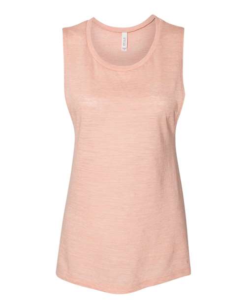 BELLA + CANVAS Women's Flowy Scoop Muscle Tank - Peach Slub