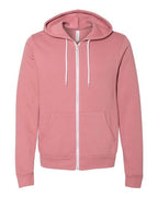 BELLA + CANVAS Unisex Sponge Fleece Full-Zip Hoodie Sweatshirt (Part 2 of 3) - Mauve