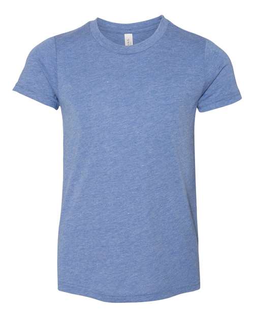 BELLA + CANVAS Youth Triblend Tee - Blue Triblend