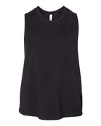 BELLA + CANVAS Women's Racerback Crop Tank - Solid Black Blend