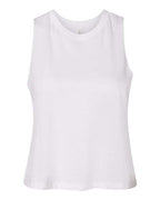 BELLA + CANVAS Women's Racerback Crop Tank - Solid White Blend