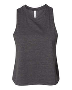 BELLA + CANVAS Women's Racerback Crop Tank - Dark Grey Heather