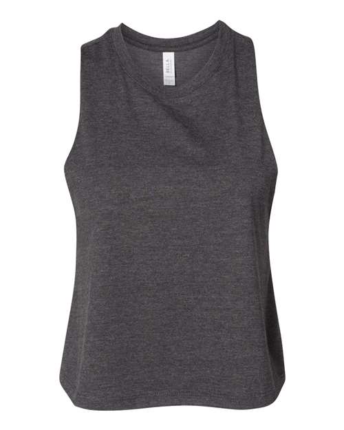 BELLA + CANVAS Women's Racerback Crop Tank - Dark Grey Heather