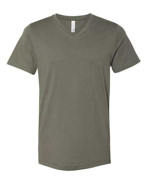 BELLA + CANVAS Unisex Jersey V-Neck Tee (Part 1 of 2) - Military Green