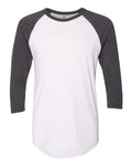 American Apparel Unisex 50/50 Raglan Three-Quarter Sleeve Tee - White/ Heather Black
