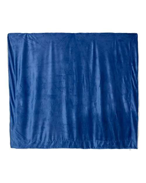 Alpine Fleece Oversized Mink Sherpa Blanket - Royal