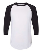 Augusta Sportswear Unisex Three-Quarter Raglan Sleeve Baseball Jersey T-Shirt (Part 1 of 2) - White/ Black