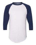 Augusta Sportswear Unisex Three-Quarter Raglan Sleeve Baseball Jersey T-Shirt (Part 1 of 2) - White/ Navy