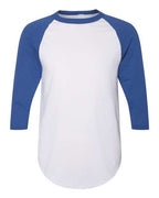Augusta Sportswear Unisex Three-Quarter Raglan Sleeve Baseball Jersey T-Shirt (Part 1 of 2) - White/ Royal