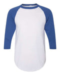 Augusta Sportswear Unisex Three-Quarter Raglan Sleeve Baseball Jersey T-Shirt (Part 2 of 2) - White/ Royal