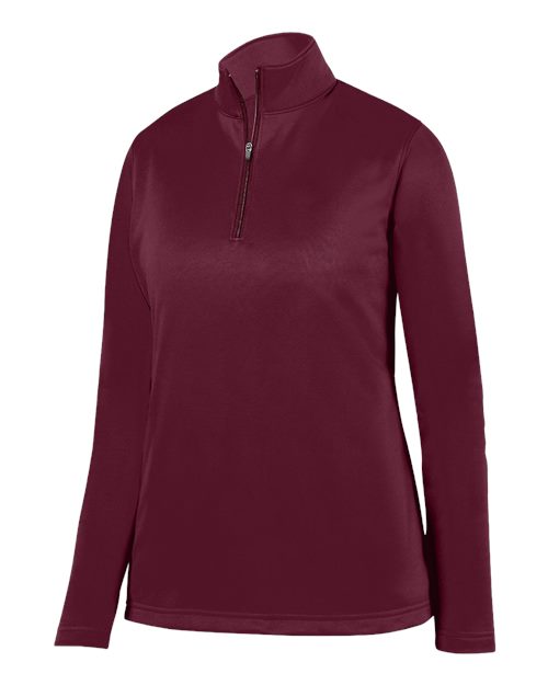 Augusta Sportswear Women's Wicking Fleece Quarter-Zip Pullover (Part 1 of 2) - Maroon
