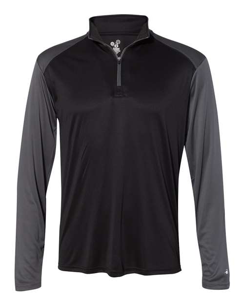 Badger Men's Ultimate SoftLock™ Sport Quarter-Zip Pullover - Black/ Graphite