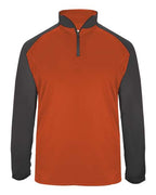 Badger Men's Ultimate SoftLock™ Sport Quarter-Zip Pullover - Burnt Orange/ Graphite