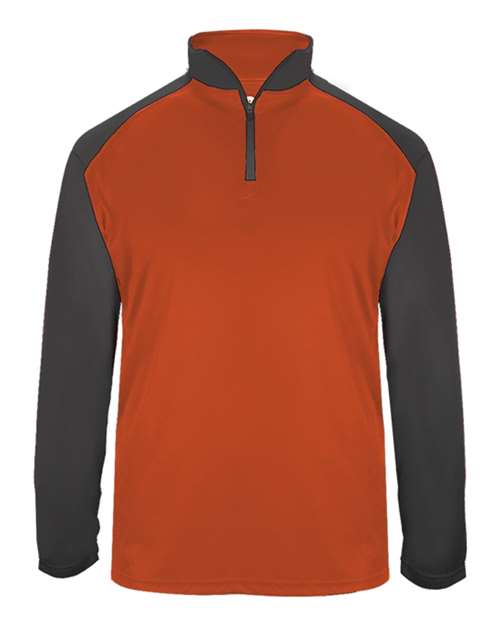 Badger Men's Ultimate SoftLock™ Sport Quarter-Zip Pullover - Burnt Orange/ Graphite