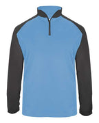 Badger Men's Ultimate SoftLock™ Sport Quarter-Zip Pullover - Columbia Blue/ Graphite