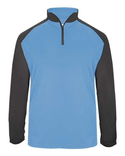 Badger Men's Ultimate SoftLock™ Sport Quarter-Zip Pullover - Columbia Blue/ Graphite