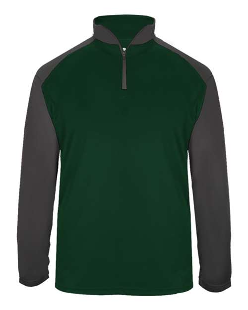 Badger Men's Ultimate SoftLock™ Sport Quarter-Zip Pullover - Forest/ Graphite