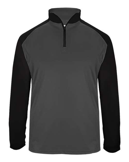 Badger Men's Ultimate SoftLock™ Sport Quarter-Zip Pullover - Graphite/ Black