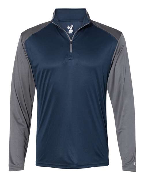 Badger Men's Ultimate SoftLock™ Sport Quarter-Zip Pullover - Navy/ Graphite