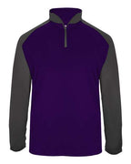 Badger Men's Ultimate SoftLock™ Sport Quarter-Zip Pullover - Purple/ Graphite