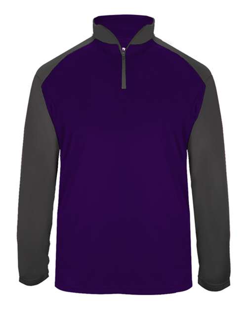 Badger Men's Ultimate SoftLock™ Sport Quarter-Zip Pullover - Purple/ Graphite