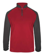 Badger Men's Ultimate SoftLock™ Sport Quarter-Zip Pullover - Red/ Graphite