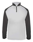 Badger Men's Ultimate SoftLock™ Sport Quarter-Zip Pullover - White/ Graphite
