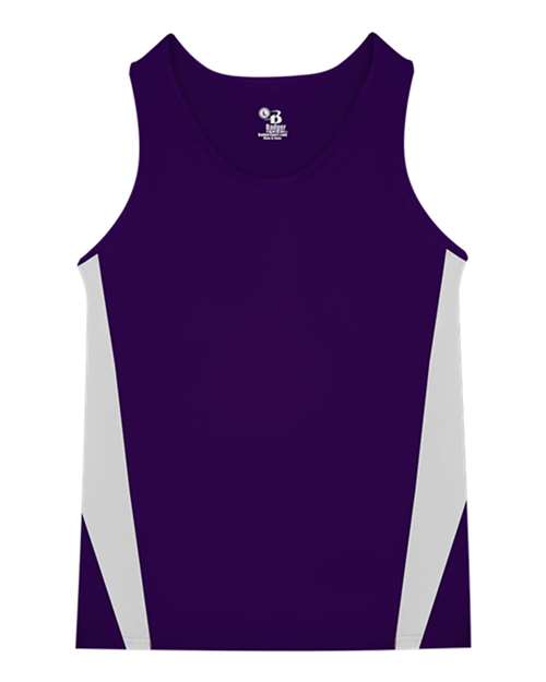 Alleson Athletic Youth Stride Singlet - Purple/ White