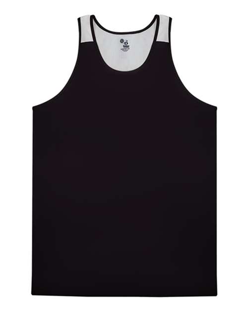 Alleson Athletic Youth Ventback Singlet - Black/ White