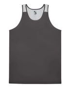Alleson Athletic Youth Ventback Singlet - Graphite/ White