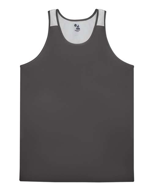 Alleson Athletic Youth Ventback Singlet - Graphite/ White