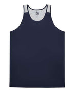 Alleson Athletic Youth Ventback Singlet - Navy/ White
