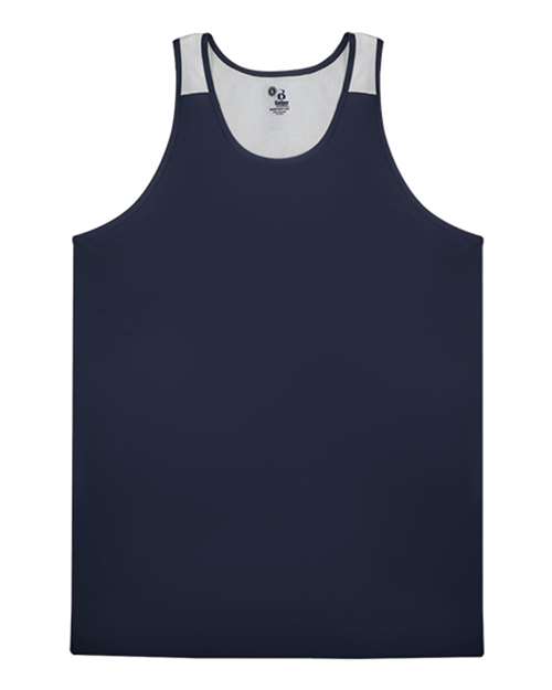 Alleson Athletic Youth Ventback Singlet - Navy/ White